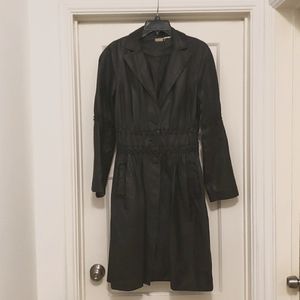 Max Studio Leather Coat XS EUC